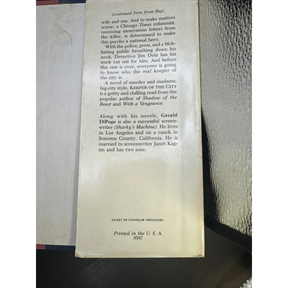 Keeper Of The City Gerald‎ Dipego 1987 1st Edition